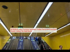 16/16/8mm MDF フォルミカ ラーミネート 木材 孔付き 音響パネル 天井 タイル 壁板