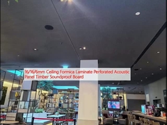 16/16/6mm Langit-langit Formica Laminate Panel Akustik perforasi Kayu papan kedap suara