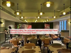 4/4/1mm Ceiling Tile Laminated Microperforated MDF Panel Acoustic Sound Absorbing Board