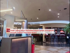 Hotel Langit-langit Panel kayu micro perforated Soundproof Akustik Interior Dekorasi Papan
