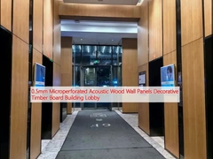 0.5mm Microperforated Acoustic Wood Wall Panels Dekorasi Papan Kayu Gedung Lobby