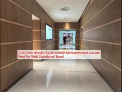2/2/0.7mm Kayu Finish Invisible Microperforated Panel Akustik Untuk Dinding Soundproof Board