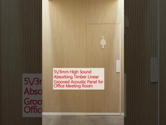 5/3mm Panel Akustik Goresan Kayu Linier yang Mengasap Suara Tinggi untuk Ruang Rapat Kantor