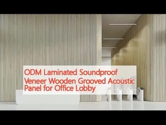 ODM Laminated Soundproof Veneer Panel Akustik Kayu Garing untuk lobi kantor