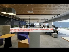 Kantor Komersial Panel Akustik Berlubang Papan Soundproof Dinding Kayu 16/16/6mm
