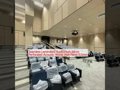 Panel Dinding Kayu Akustik Micro Perforated Laminated Auditorium tanpa jahitan 0.5mm