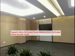 Topperfo Panel Micro Perforated Ruang Pertemuan Panel Akustik Kayu Perforated
