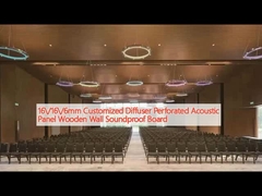 16/16/6mm Disposisi Diffuser Perforated Acoustic Panel Papan Soundproof dinding kayu