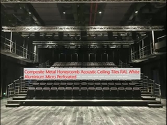 Komposit Metal Honeycomb Acoustic Ceiling Tiles RAL Aluminium Putih Micro Perforated