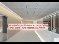 Papan langit-langit akustik logam sutra berlubang mikro Papan Aluminium penyerap suara