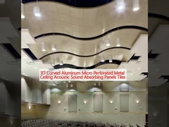 3D Curved Aluminium Micro Perforated Metal Ceiling Acoustic Sound Absorbing Panels Tile
