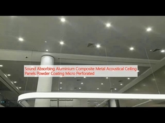 Pengasapan Suara Aluminium Komposit Logam Panel Langit-langit Akustik Powder Coating Micro Perforated
