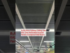 8/8/3/3mm Ubin langit -langit kereta bawah tanah Ral abu -abu Panel akustik Panel Dinding Tahan Suara