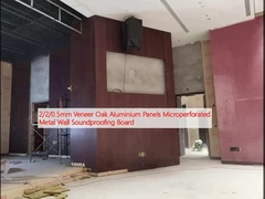 2/2/0.5mm Veneer Oak Aluminium Panel Microperforated Metal Wall Soundproofing Board