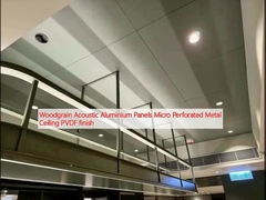 Panel Aluminium Akustik Kayu Mikro Perforated Metal Ceiling PVDF finish