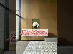 2/2/0.5mm Oak Veneer Micro Perforated Acoustic Wall Panel Papan penyerapan suara kayu