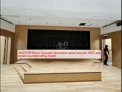 2440*128*16mm Goresan kayu dekoratif akustik panel dinding MDF papan kedap suara