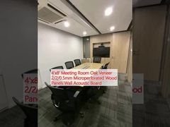 4'x8' Ruang Pertemuan Oak Veneer 2/2/0.5mm Panel Kayu Mikroporasi Papan Akustik Dinding