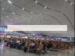 Aluminium Linier Ceiling Tile Metalworks Panel Akustik Baffles Papan Penyerapan Suara