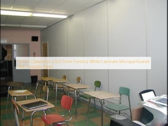 Sekolah Kelas 2/2/0.5mm Formica Putih Laminasi Microperforated Wall Panel Akustik