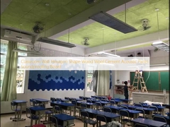Ruang Kelas Dinding Bentuk Heksagon Kayu Wol Semen Panel Akustik Papan Isolasi Suara