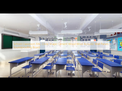 Ruang Kelas Sekolah RAL Bentuk Lingkaran Semen Kayu Wol Panel Dinding Akustik Papan Isolasi Suara