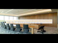 Ruang Konferensi Walnut Veneer 2/2/0.5mm Panel Kayu Mikroporasi Papan Akustik Dinding