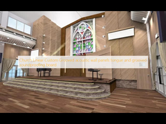 Gereja Linear Custom Grooved panel dinding akustik lidah dan board soundproofing grooved