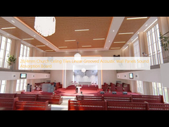 28/4mm Church Ceiling Tiles Linear Grooved Acoustic Wall Panels Board Absorpsi Suara