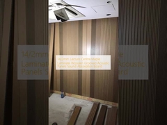 14/2mm Pusat Kuliah Maple Laminate Panel Akustik Kayu Berjerang Papan Penyerapan Suara