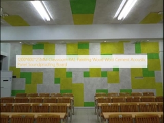 1200*600*25MM Ruang Kelas RAL Lukisan Kayu Wol Semen Panel Akustik Papan Isolasi Suara