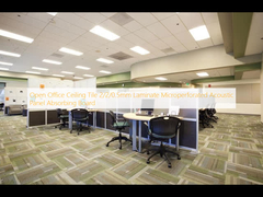 Open Office Langit -langit Tile 2/2/0.5mm Laminate Microperforated Panel Akustik Panel Penyerap Papan