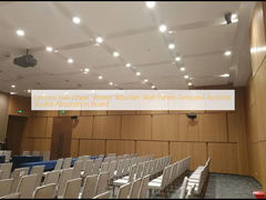 Ruang ceramah Panel dinding kayu veneer linier