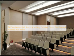 14/2mm ruang kuliah Sound Absorbing Fireproof Kayu Slat Grooved Panel dinding akustik
