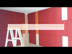 Ruang Pertemuan Kain Terbungkus Panel Akustik Fiberglass Board Bahan Bangunan Penyerap Suara