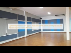 Ringan Berat Kain Terbungkus Panel Tembok Akustik Serat Kaca Bahan Dekoratif Penyerap Suara