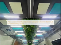 Kantor Lantai Langit-langit Absorber Kain Terbungkus Panel Tembok Akustik Papan Absorber Suara