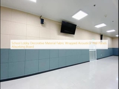 School Lobby Bahan Dekoratif Kain Terbungkus Panel Dinding Akustik Papan Penyerap
