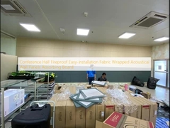 Ruang Konferensi tahan api Mudah dipasang Kain dibungkus Panel dinding akustik Papan penyerap