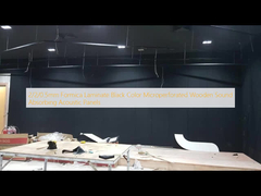 2/2/0.5mm Formica Laminate Hitam Warna Microperforated Panel Akustik Kayu Absorbing Suara