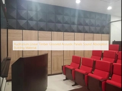 Auditorium Kayu linier bergerigi Panel akustik Penyerapan Suara Bahan bangunan