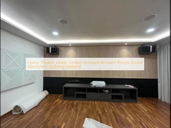 Rumah Teater Kayu Linear Grooved Panel Akustik Absorpsi Suara Bahan Bangunan