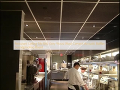 Restoran Lantai Langit-langit RAL abu-abu Cement kayu wol Baffles akustik papan isolasi suara