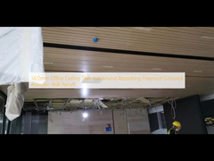14/2mm Kotak Langit-langit Kantor Hall Sound Absorbing Fireproof Grooved Acoustic Wall Panel