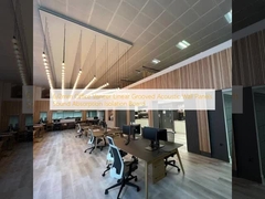6/2mm Office Veneer Linear Grooved Acoustic Wall Panels Papan Isolasi Penyerapan Suara