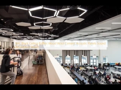 RAL Baffle Langit-langit Hitam Kayu Wol Semen Panel Akustik Papan Penyerap Suara