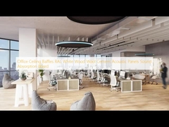 Kantor langit-langit Baffles RAL Putih kayu wol semen Panel akustik Papan penyerapan suara