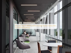 RAL Panel Akustik Cement Wool Kayu Abu Peti Langit-langit Papan Isolasi Suara