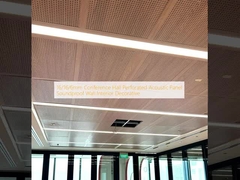 16/16/6mm Ruang Konferensi Panel Akustik Berlubang Soundproof Dekorasi Interior Dinding