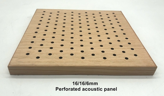 16/16/6mm  Conference Hall Perforated Acoustic Panel Soundproof Wall Interior Decorative